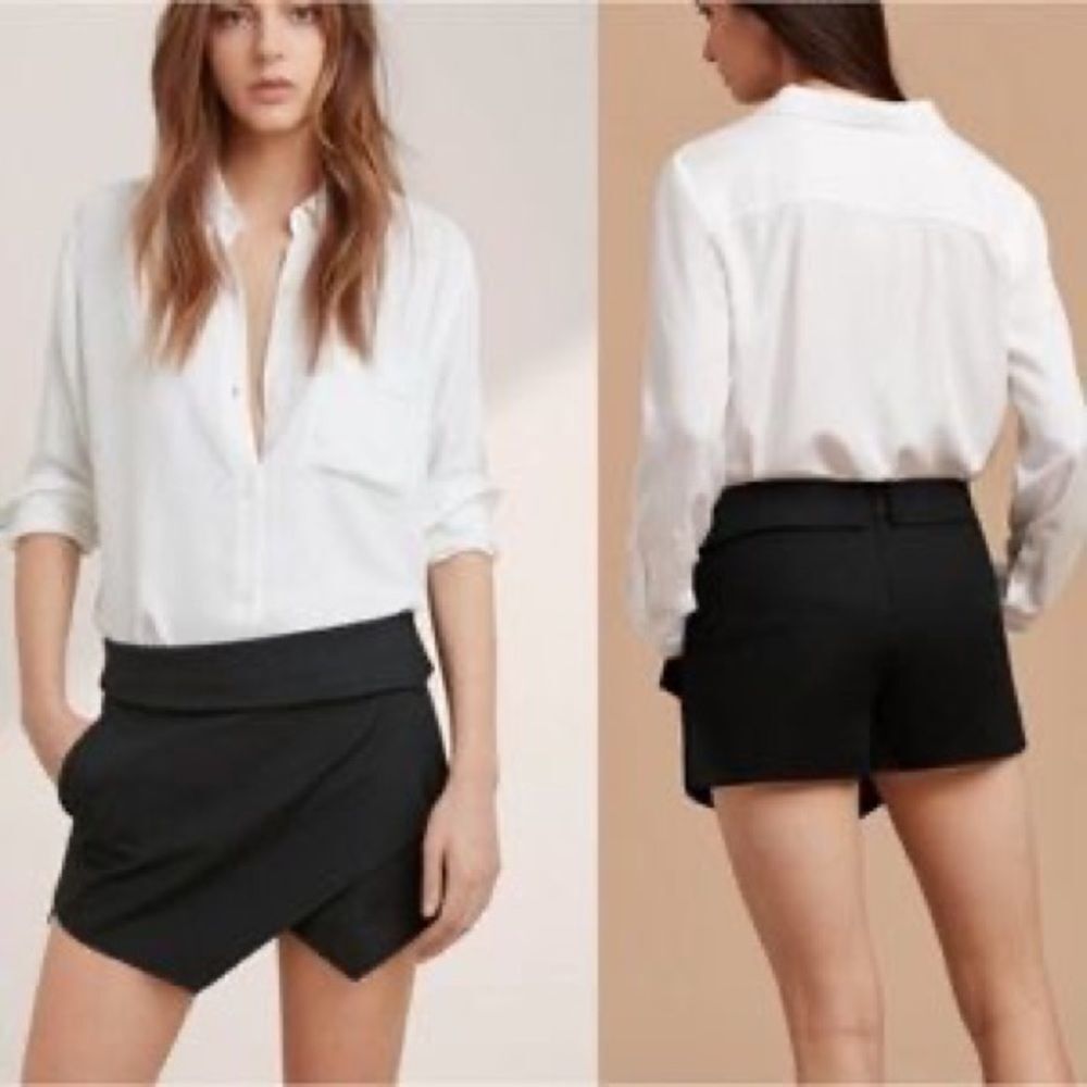 Aritzia Talula Berklee Origami Envelope skort skirt black Sz 2🔥